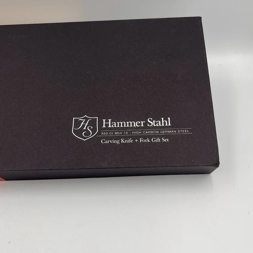 Hammer Stahl Carving Knife & Fork Gift Set Stainless Steel In Original Box NEW